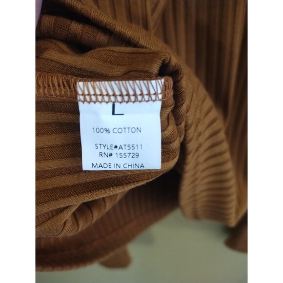 Athina Long Puff Sleeve Cotton Crewneck Sweater L - Picture 5 of 6